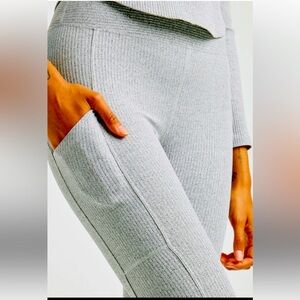 Year of Ours Gray Ribbed Leggings for Athleisure